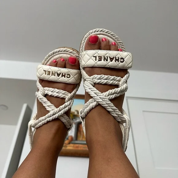 AUTHENTIC — Chanel Rope Sandals (37) - Picture 9 of 9